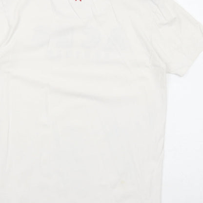 Ace Couture Mens White Cotton T-Shirt Size XS Round Neck