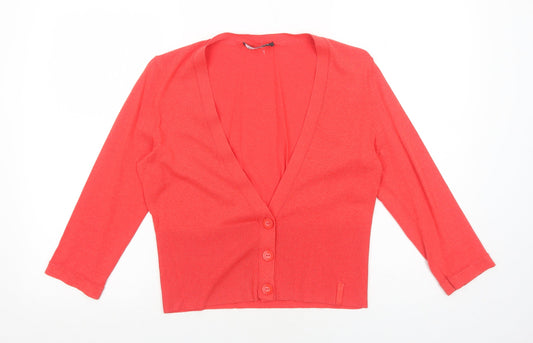 Womens UK Size 14 Betty Barclay Red Cardigan Jumper