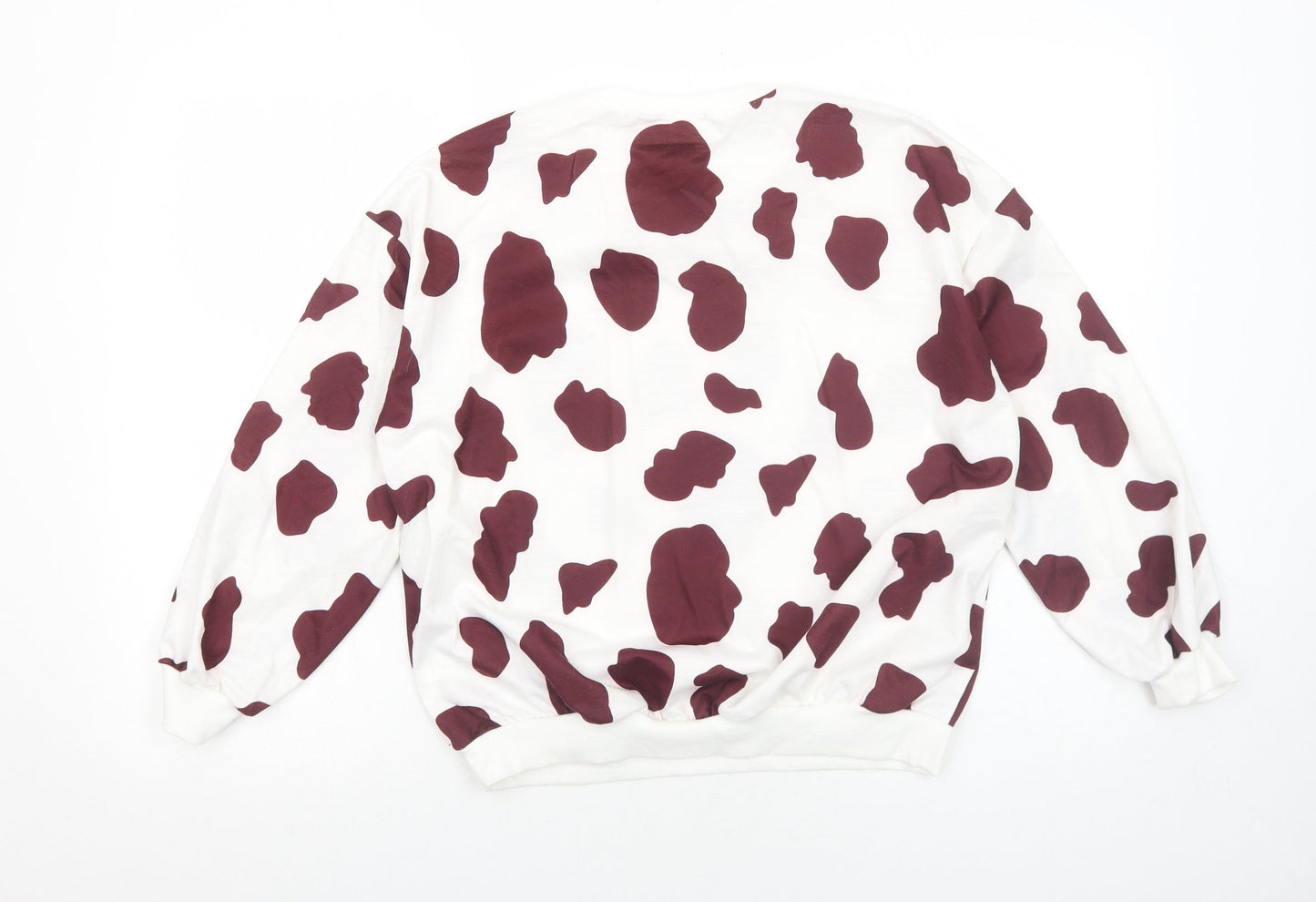SheIn Girls White Animal Print Polyester Pullover Sweatshirt Size 11-12 Years Pullover - Cow Print