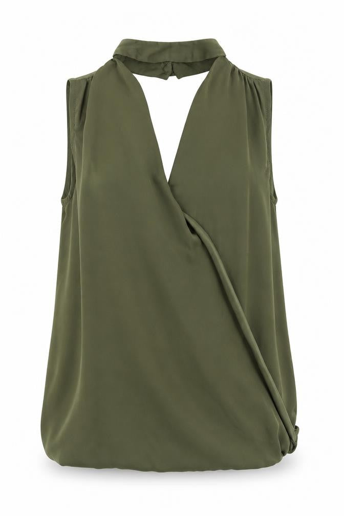 Womens UK Size 8 New Look Green Basic Blouse