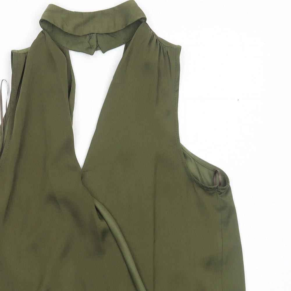 Womens UK Size 8 New Look Green Basic Blouse