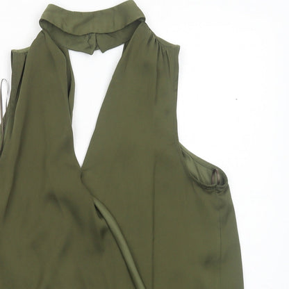 Womens UK Size 8 New Look Green Basic Blouse