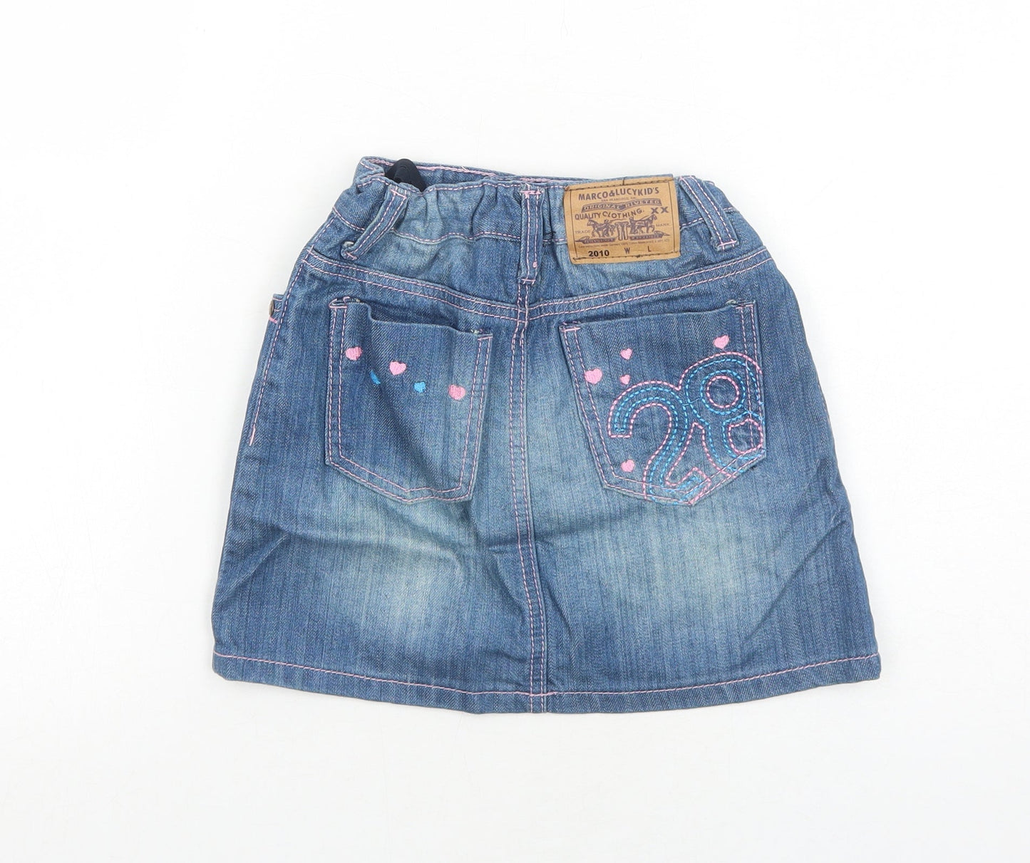 Marco&Lucy Girls Blue Cotton A-Line Skirt Size 9 Years Regular Zip