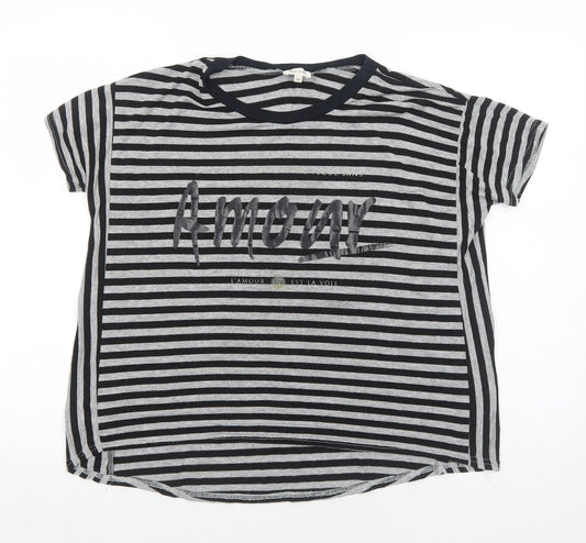 Womens UK Size 10 River Island Grey Basic T-Shirt