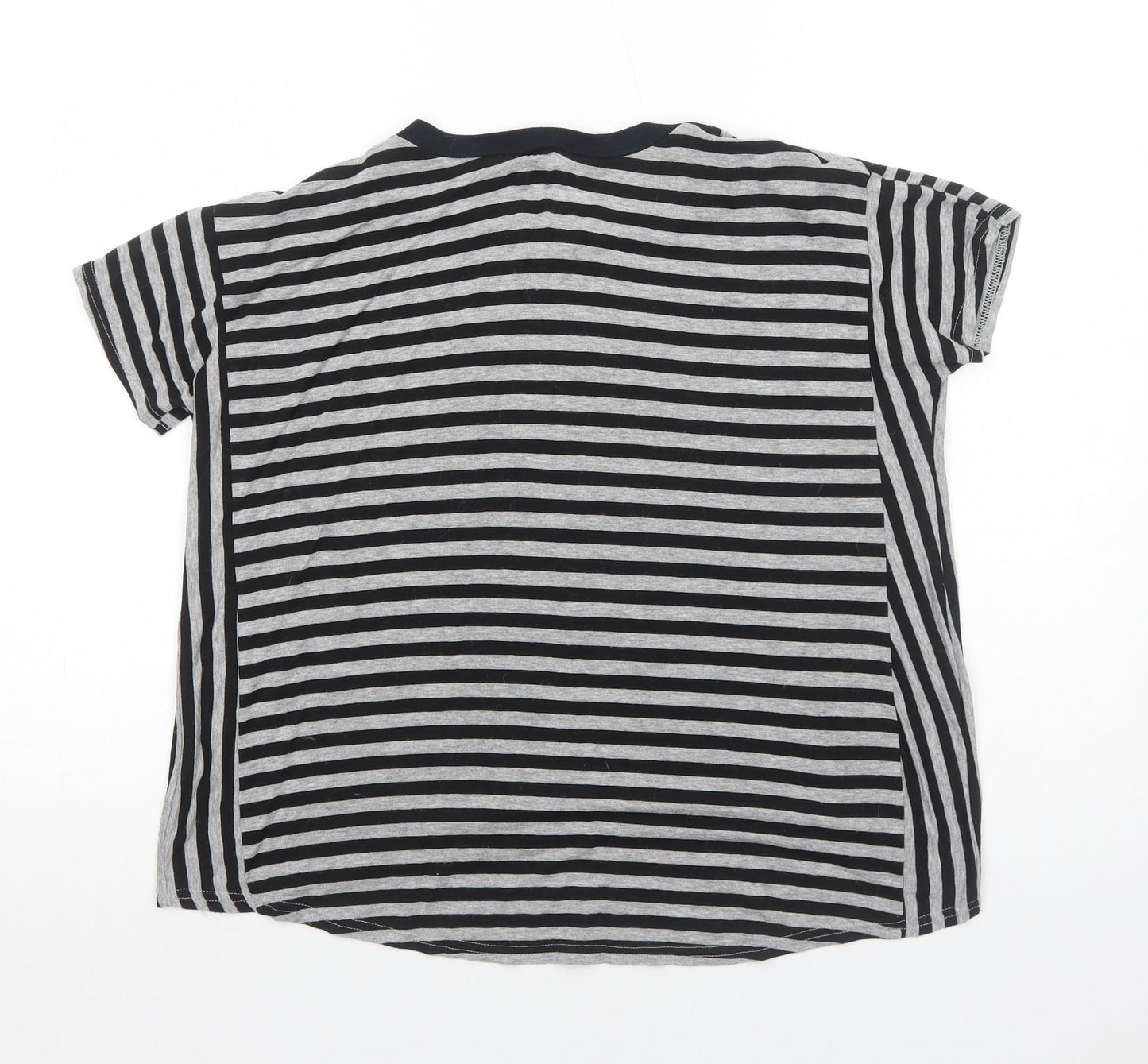 Womens UK Size 10 River Island Grey Basic T-Shirt