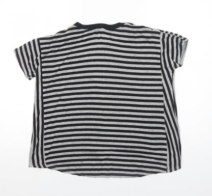 Womens UK Size 10 River Island Grey Basic T-Shirt