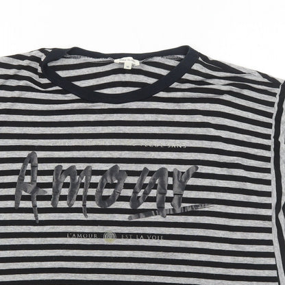 Womens UK Size 10 River Island Grey Basic T-Shirt