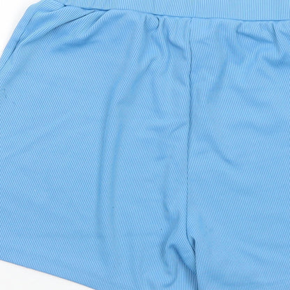 SheIn Womens Blue Nylon Sweat Shorts Size S Regular Pull On