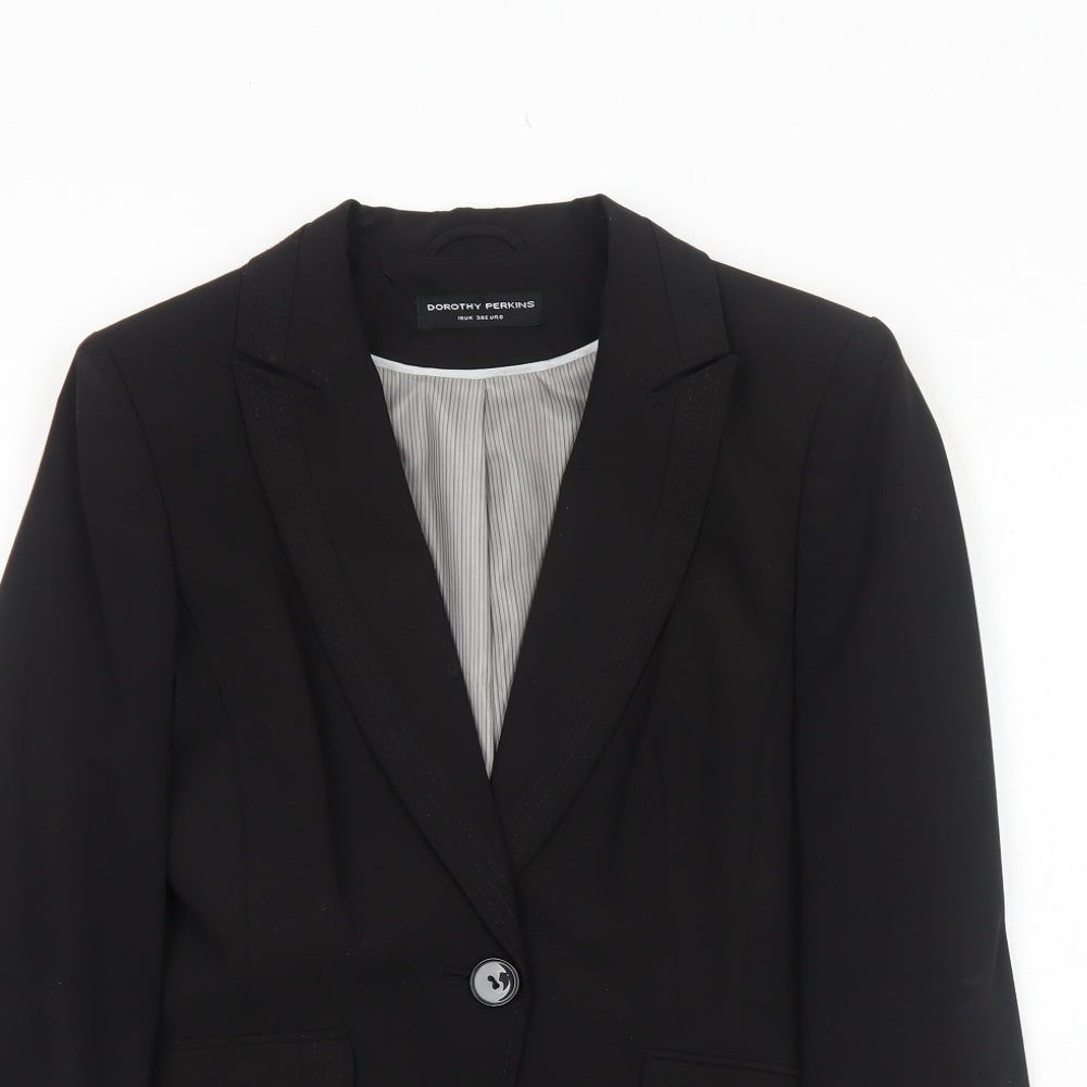 Dorothy Perkins Womens Black Polyester Jacket Blazer Size 10