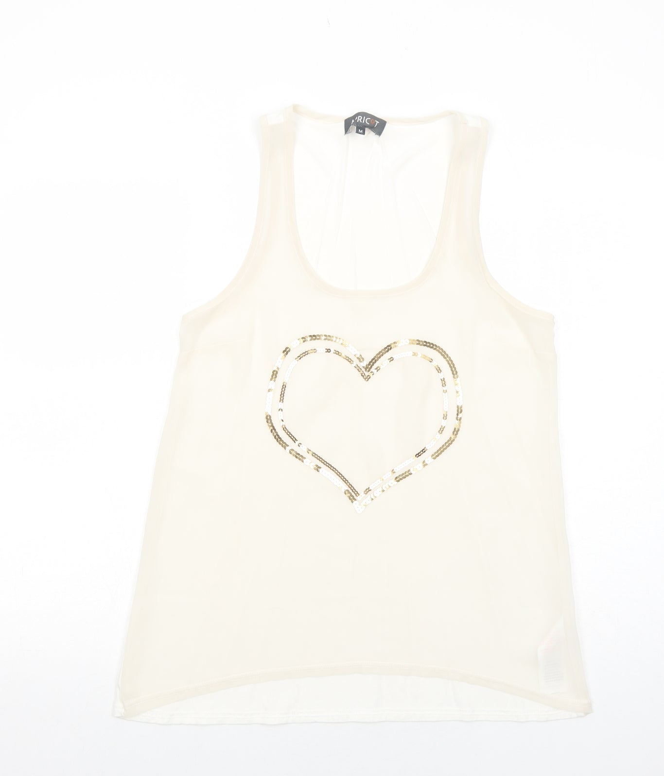 Womens UK Size M Apricot Ivory Basic Tank