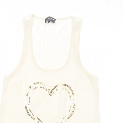 Womens UK Size M Apricot Ivory Basic Tank