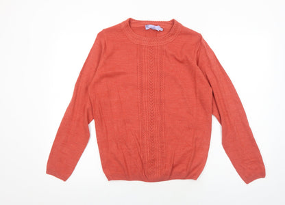 Womens UK Size S EWM Orange Pullover Jumper