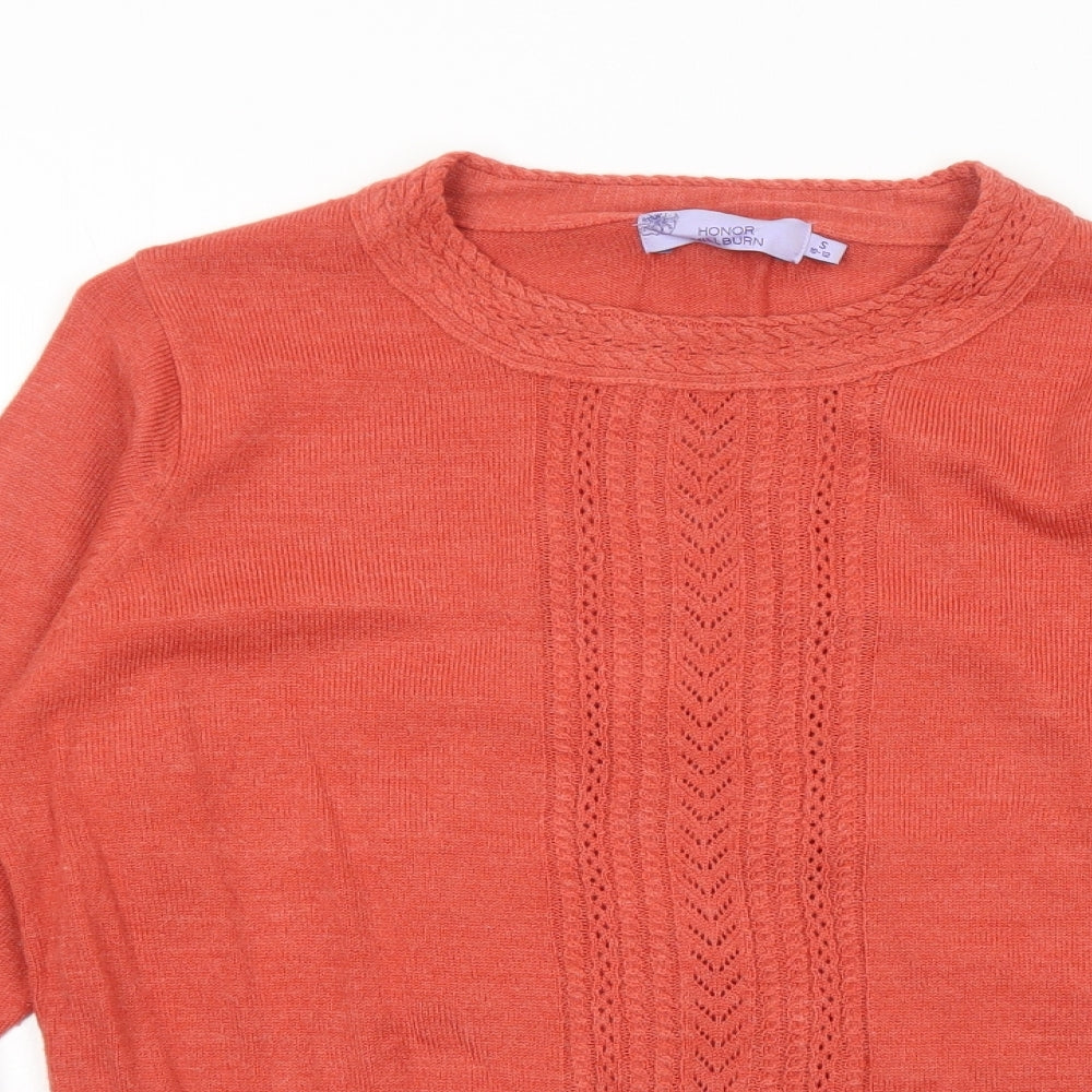 Womens UK Size S EWM Orange Pullover Jumper