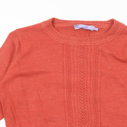 Womens UK Size S EWM Orange Pullover Jumper