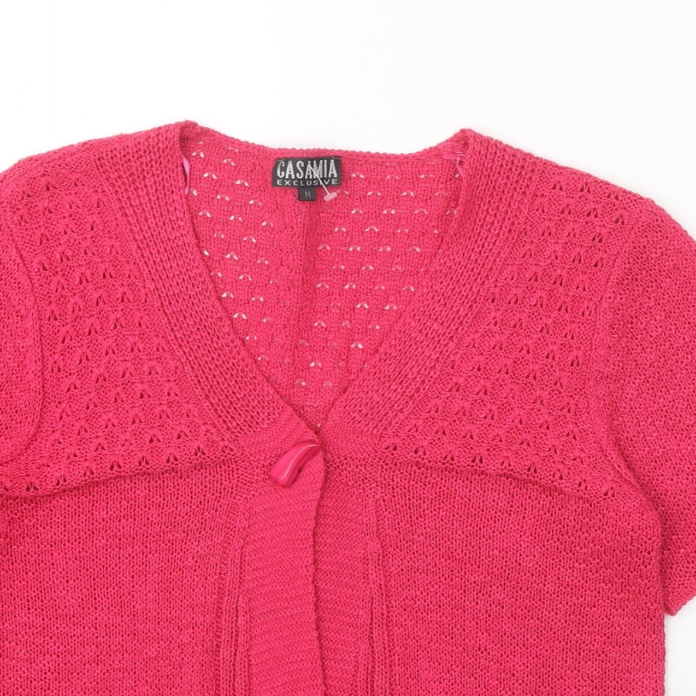 Womens UK Size M CASAMIA Pink Cardigan Jumper