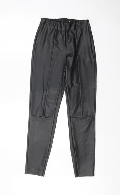 Womens UK Size S Preworn Regular Fit  Black Trousers