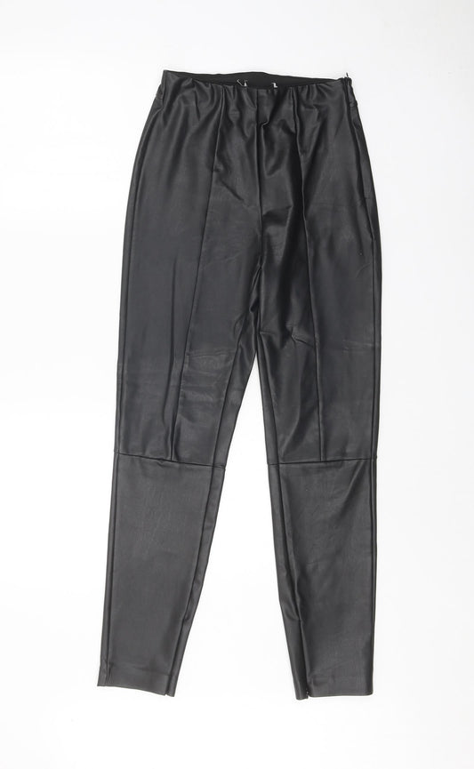 Womens UK Size S Preworn Regular Fit  Black Trousers