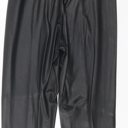 Womens UK Size S Preworn Regular Fit  Black Trousers