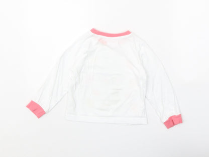 Easter Girls White 100% Cotton Basic T-Shirt Size 2-3 Years Round Neck Pullover - Easter Bunny