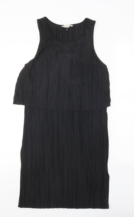 H&M Womens Black Polyester Tank Dress Size S Round Neck Pullover
