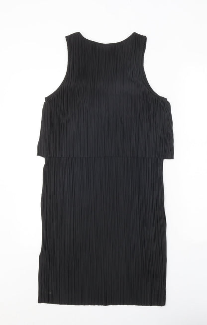 H&M Womens Black Polyester Tank Dress Size S Round Neck Pullover