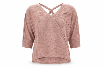Ayanapa Womens Orange V-Neck Polyester Pullover Jumper Size 12