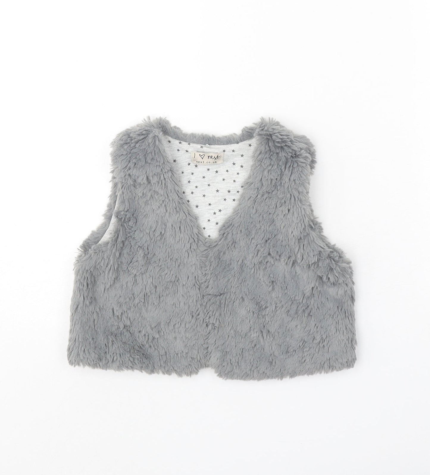 NEXT Girls Grey V-Neck Polyester Cardigan Jumper Size 4-5 Years Pullover