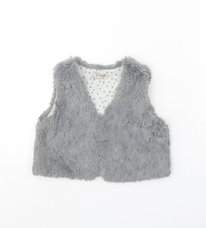 NEXT Girls Grey V-Neck Polyester Cardigan Jumper Size 4-5 Years Pullover