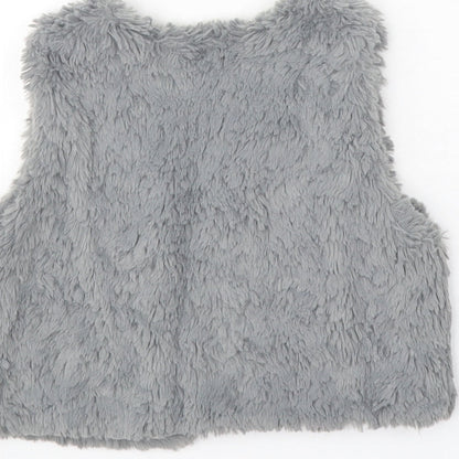 NEXT Girls Grey V-Neck Polyester Cardigan Jumper Size 4-5 Years Pullover