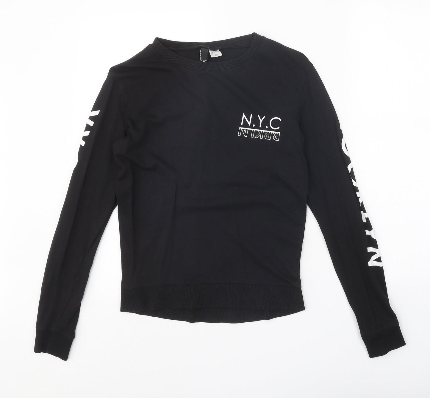 Divided Womens Black 100% Cotton Pullover Sweatshirt Size XS Pullover - Brooklyn New York