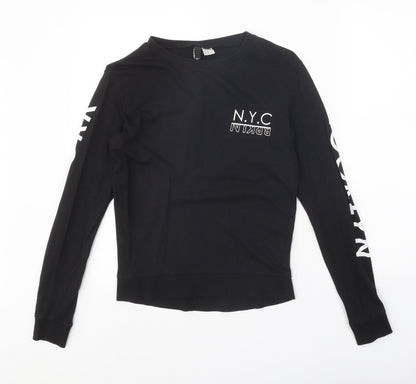 Divided Womens Black 100% Cotton Pullover Sweatshirt Size XS Pullover - Brooklyn New York