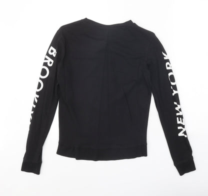 Divided Womens Black 100% Cotton Pullover Sweatshirt Size XS Pullover - Brooklyn New York