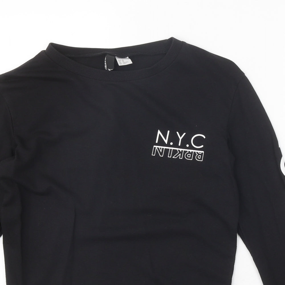Divided Womens Black 100% Cotton Pullover Sweatshirt Size XS Pullover - Brooklyn New York