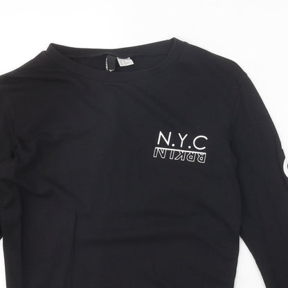 Divided Womens Black 100% Cotton Pullover Sweatshirt Size XS Pullover - Brooklyn New York