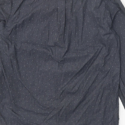 Steel & Jelly Mens Grey Geometric Cotton Button-Up Size L Collared Button