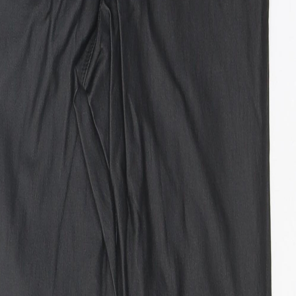 Denim & Co. Womens Black Viscose Jegging Trousers Size 8 Regular Zip