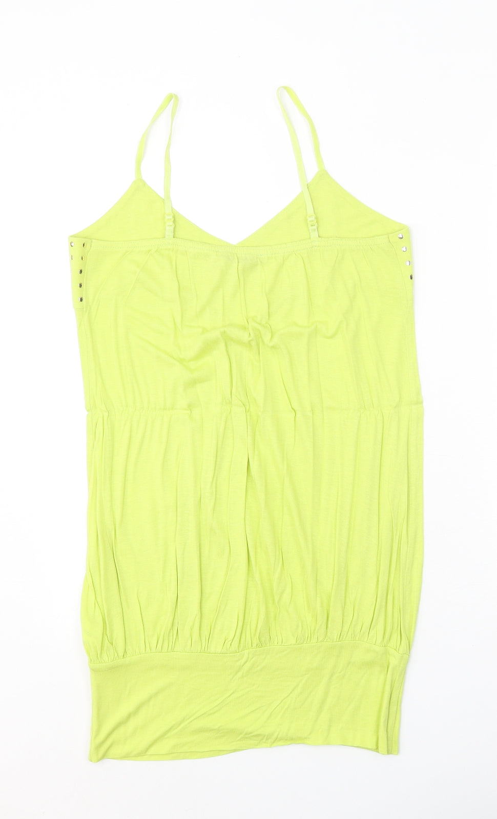 Select Womens Green Viscose Tank Dress Size 12 V-Neck Pullover