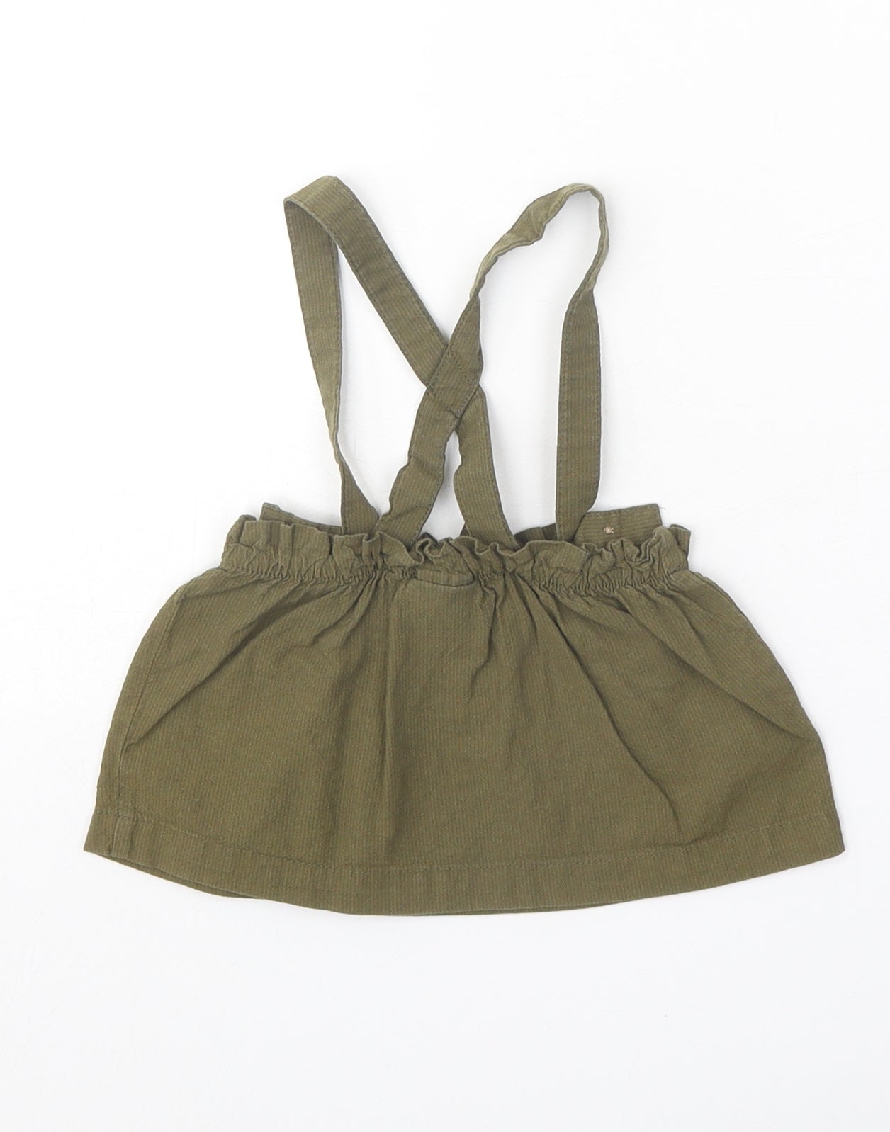 NEXT Girls Green 100% Cotton A-Line Skirt Size 3-6 Months Button