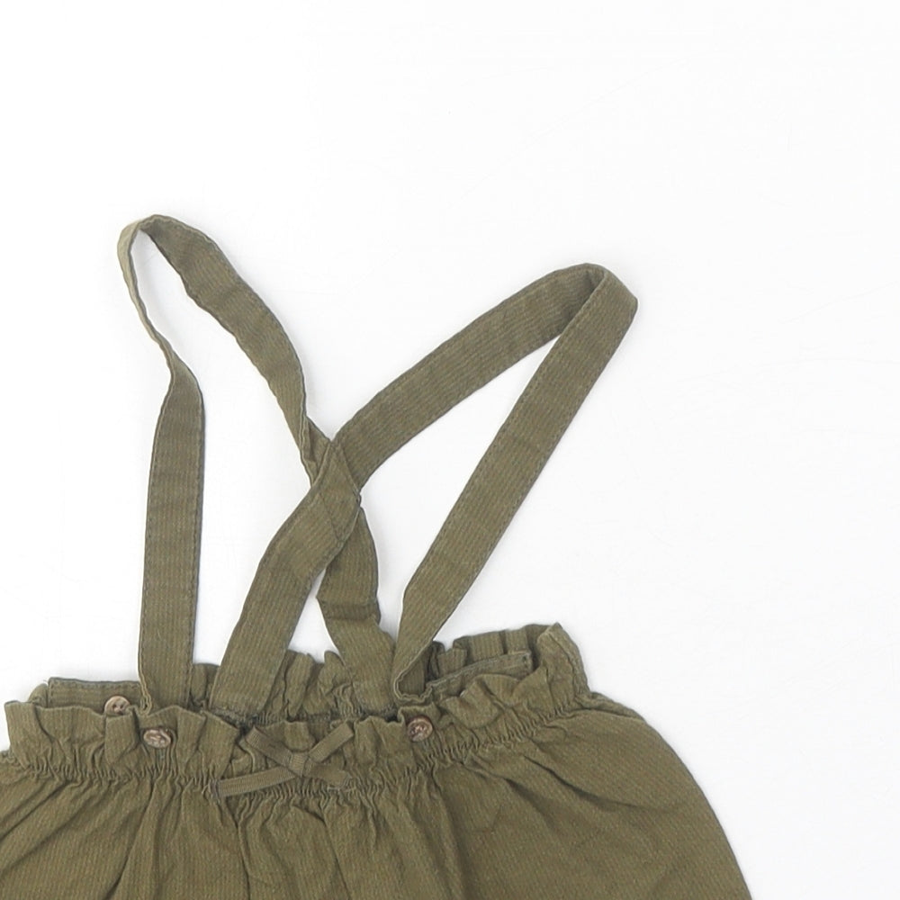 NEXT Girls Green 100% Cotton A-Line Skirt Size 3-6 Months Button