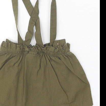 NEXT Girls Green 100% Cotton A-Line Skirt Size 3-6 Months Button