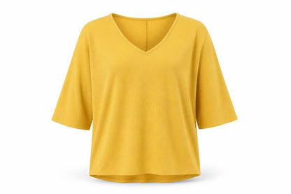 Womens UK Size S New Look Yellow Basic T-Shirt
