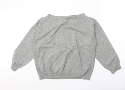 New Look Womens Grey Polyester Pullover Sweatshirt Size L Pullover
