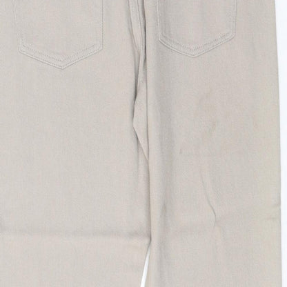 Preworn Womens Beige Cotton Wide-Leg Jeans Size 33 in Regular Zip