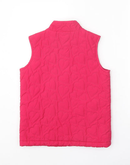 Gap Girls Pink Geometric Gilet Jacket Size XL Zip