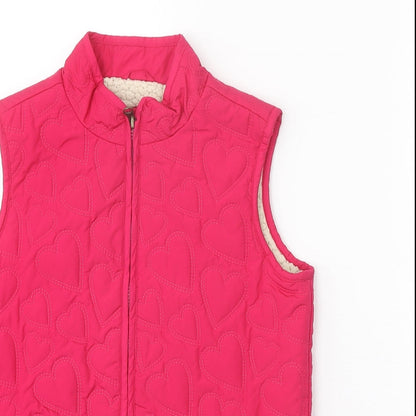 Gap Girls Pink Geometric Gilet Jacket Size XL Zip