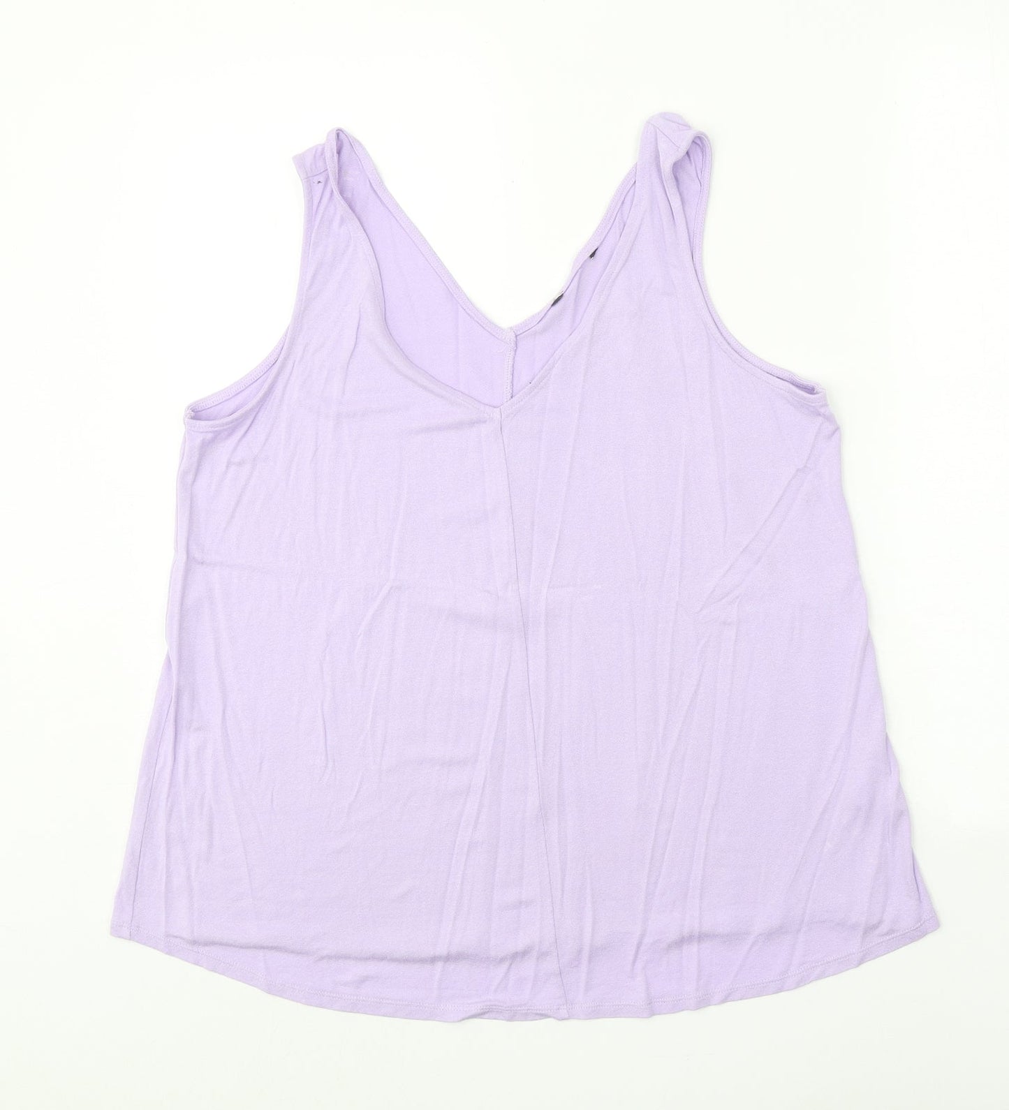 George Womens Purple Viscose Basic Tank Size 12 V-Neck