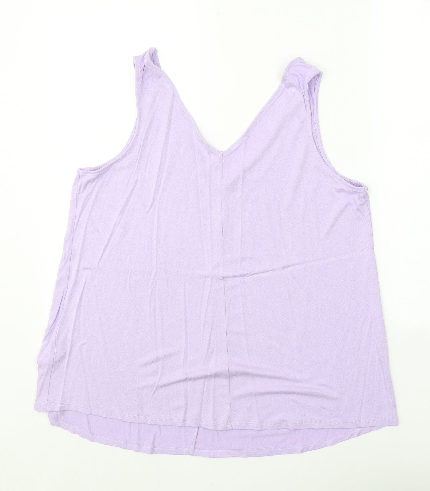 George Womens Purple Viscose Basic Tank Size 12 V-Neck