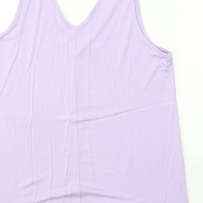 George Womens Purple Viscose Basic Tank Size 12 V-Neck