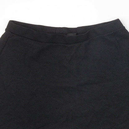 H&M Womens Black Polyester A-Line Skirt Size M