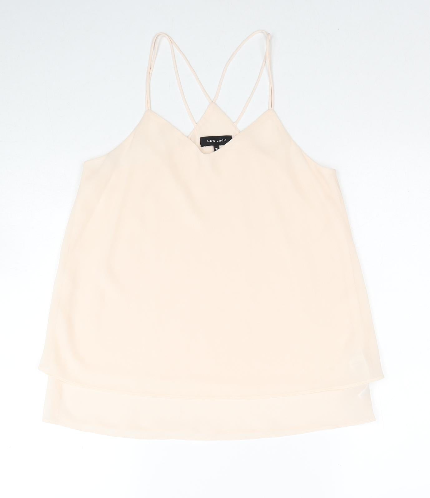 Womens UK Size 10 New Look Beige Camisole Tank